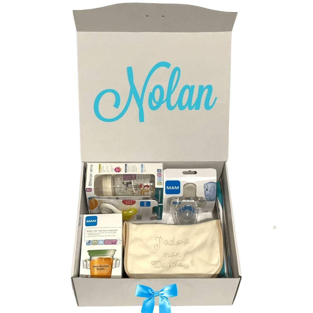 Box Naissance Personnalisée « Miam Miam » – Une Box Gourmande & Personnalisée pour les Premiers Moments de Bébé